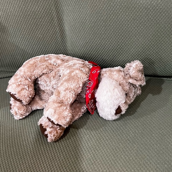 Gund Barkley Schnauzer Terrier Tan Brown Puppy Dog Red Bandana Plush 14” Stuffed - Picture 7 of 10